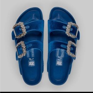 Birkenstock X Manolo blahnik Arizona Crystal blue